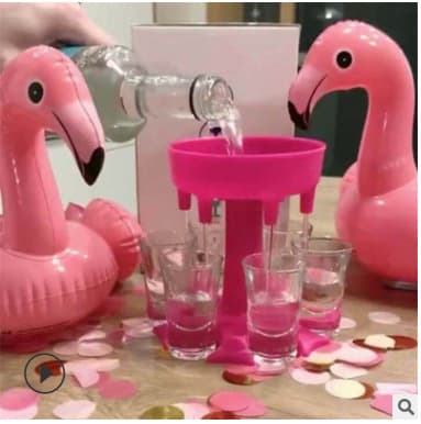 Cross-border Hot Seller 6-Cup Liquor Dispenser, Aerator with Shot Glass Dispenser and Holder