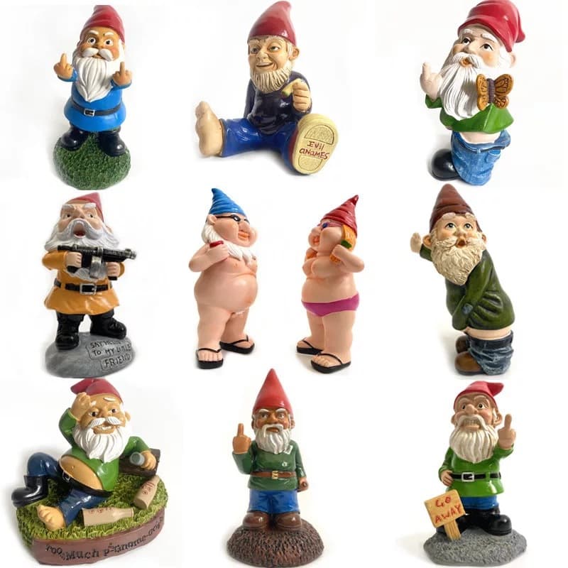 Christmas Gift Ornament Garden Decoration Gnome Resin Craft Cartoon Dwarf Statue White-Bearded Old Man