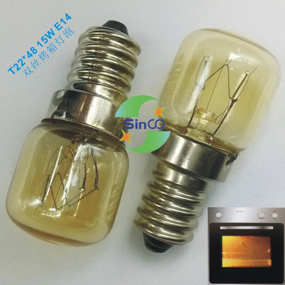SINCO T22 oven lamps 15W 25W heat resistant up to 300 degrees, oven microwave bulbs, salt lamps E14 small screw.
