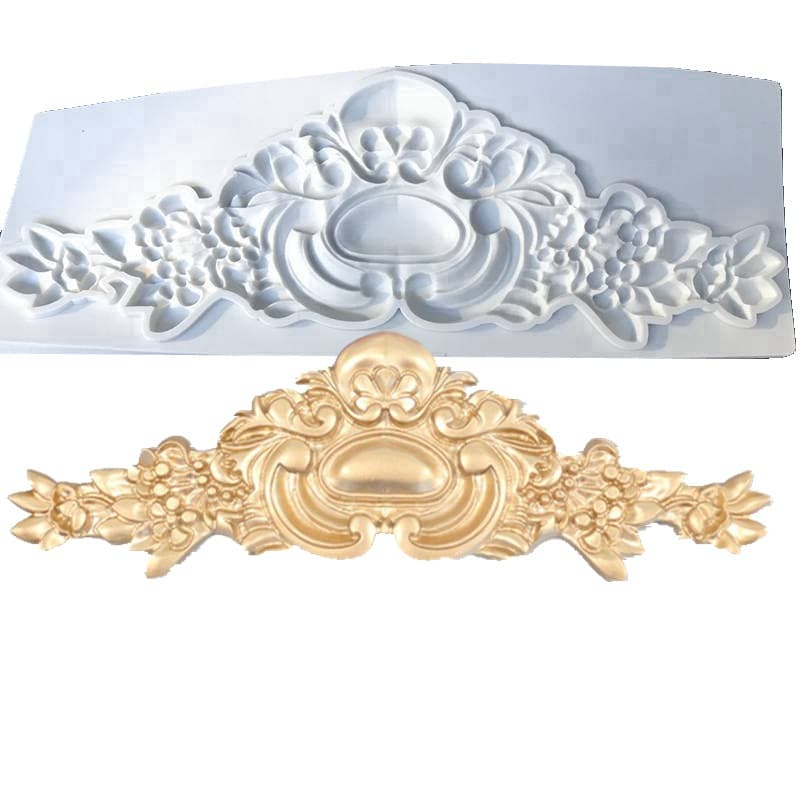 Fondant Silicone Gum Paste Mold Vintage European Relief Totem Frame Mirror Frame Cake Decorating Clay