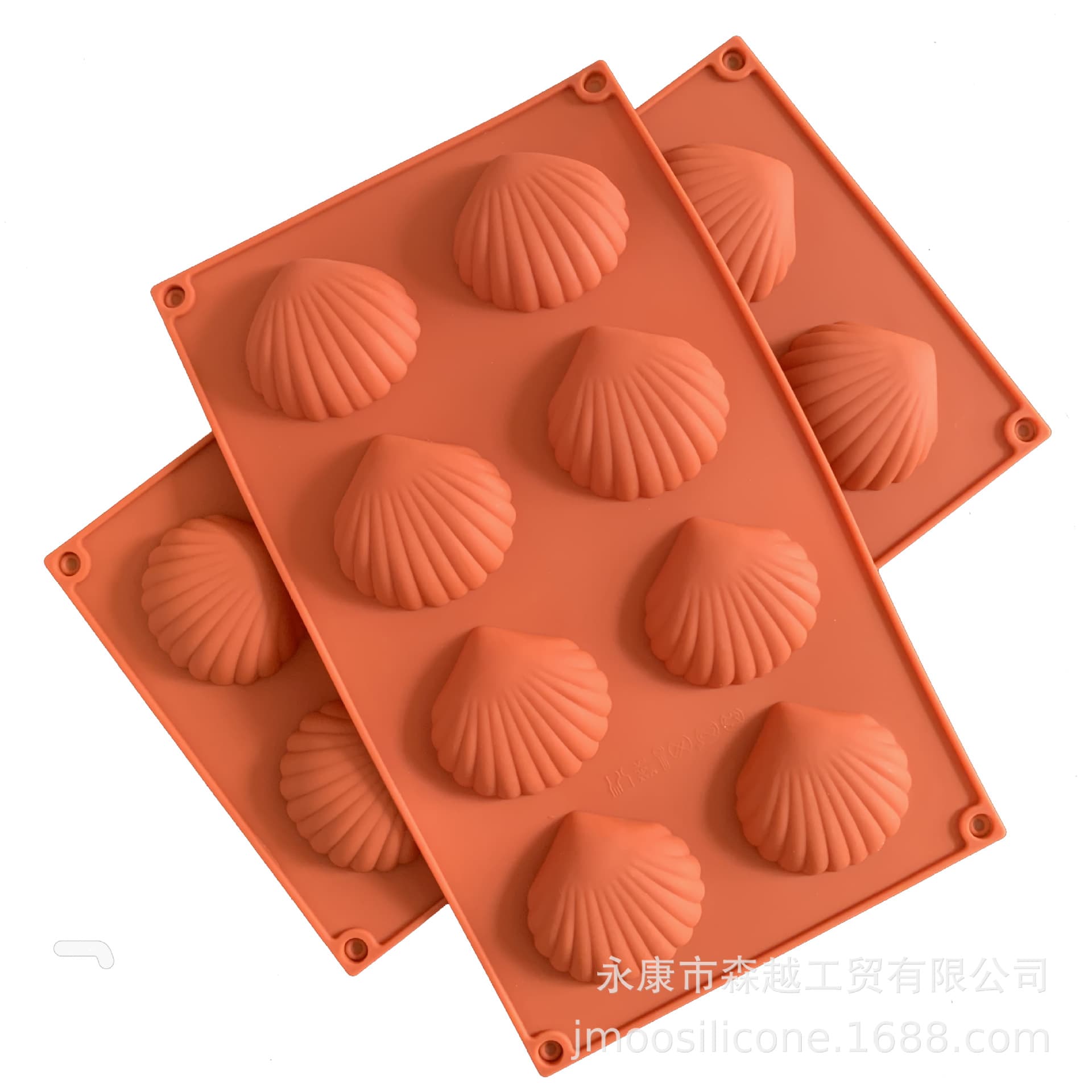 Cross-border spot silicone mousse 8-shell silicone mold shell waffle mold chocolate mold