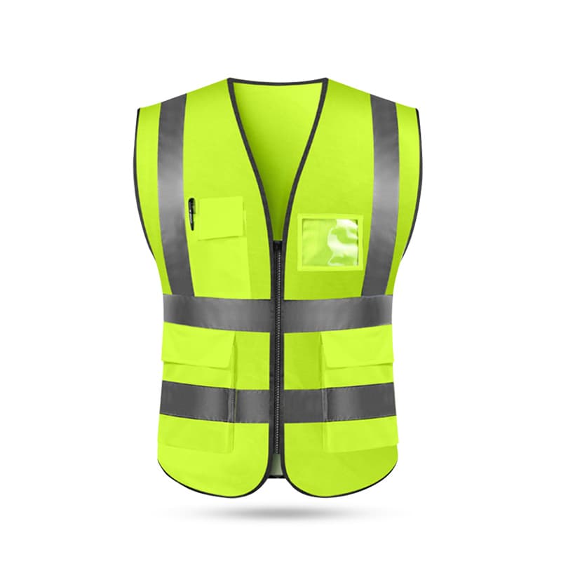 Zhongrenxin Reflective Vest High-Visibility Safety Vest Multi-Pocket Workwear for Construction Traffic with Custom Printing