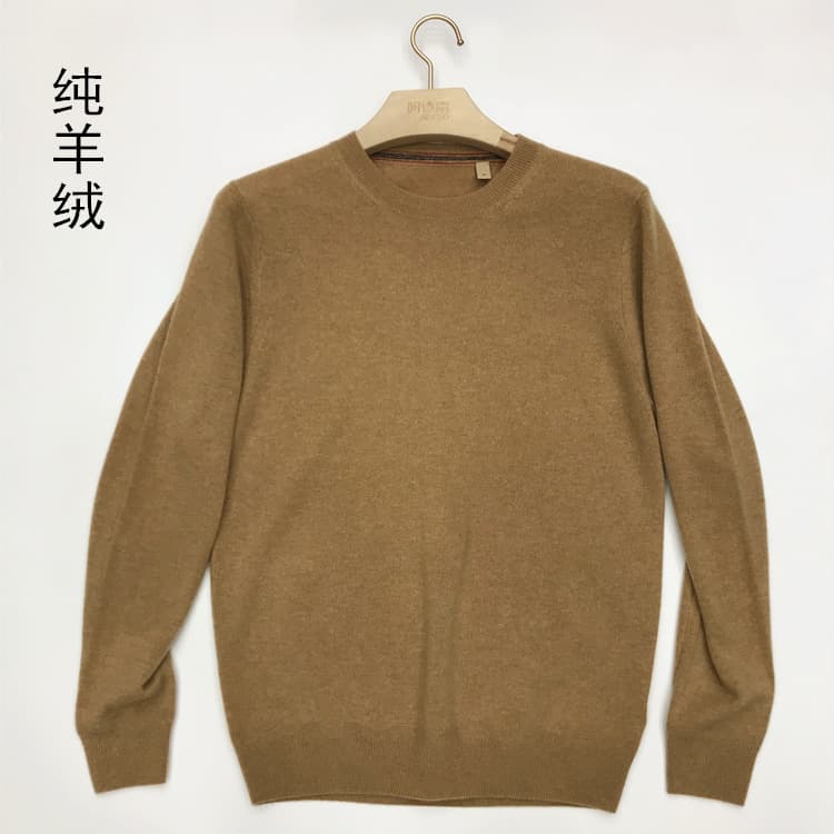 Pure Cashmere Men's Round Neck Long Sleeve Knit Sweater New Autumn Winter Warm Black Gray Solid High-End Casual Pullover