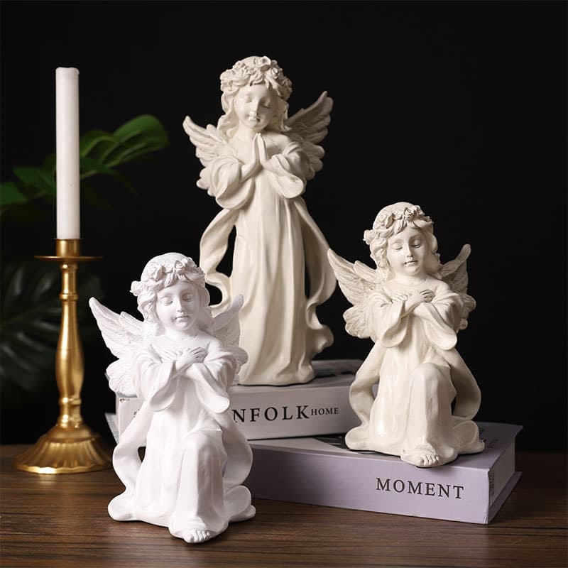 Nordic Praying Angel Girl Sculpture Model Ornament Minimalist Light Luxury Office Showroom Decoration Art Craft
