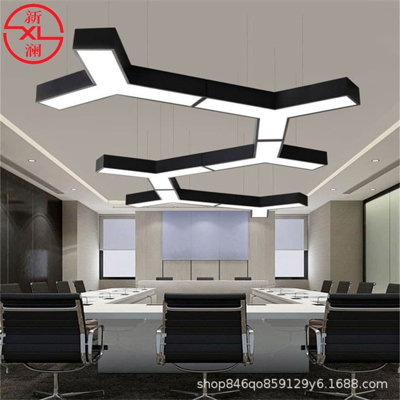 Modern Minimalist Letter Pendant Light LED Pendant Light Office Lighting Y-Shape Iron Pendant Lamp