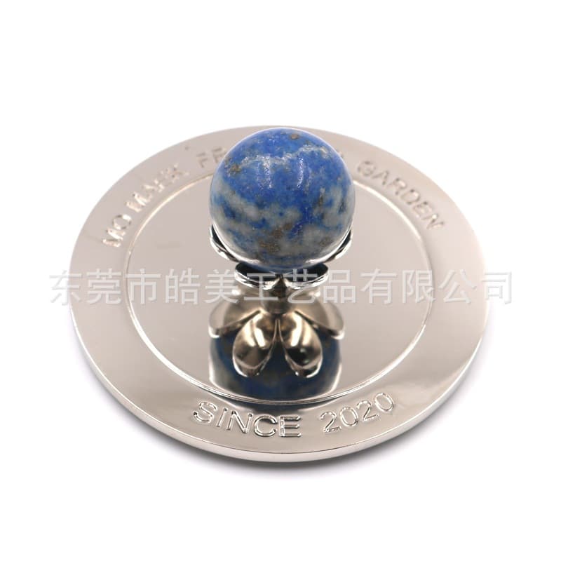 New Aromatherapy Candle Lid Lapis Lazuli Accessory Lid Pull Ring Custom Cup Lid Candle Holder Lid Zinc Alloy Lid