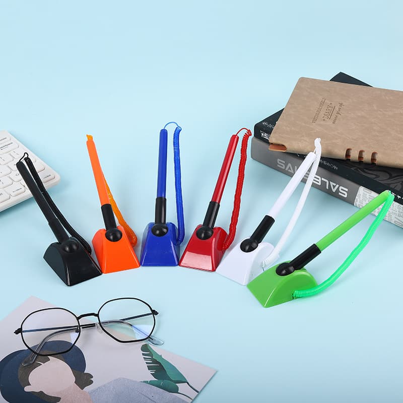 Hot-selling desk pen printing logo fixed bank counter signature pen neutral office conference pen sticky table desktop