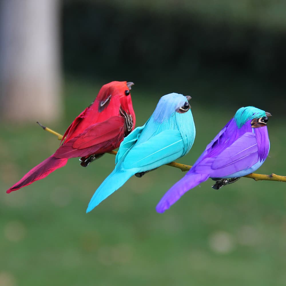 Real Feather Simulated Bird Forest Garden Decoration Bird Craft Foam Art Fake Bird