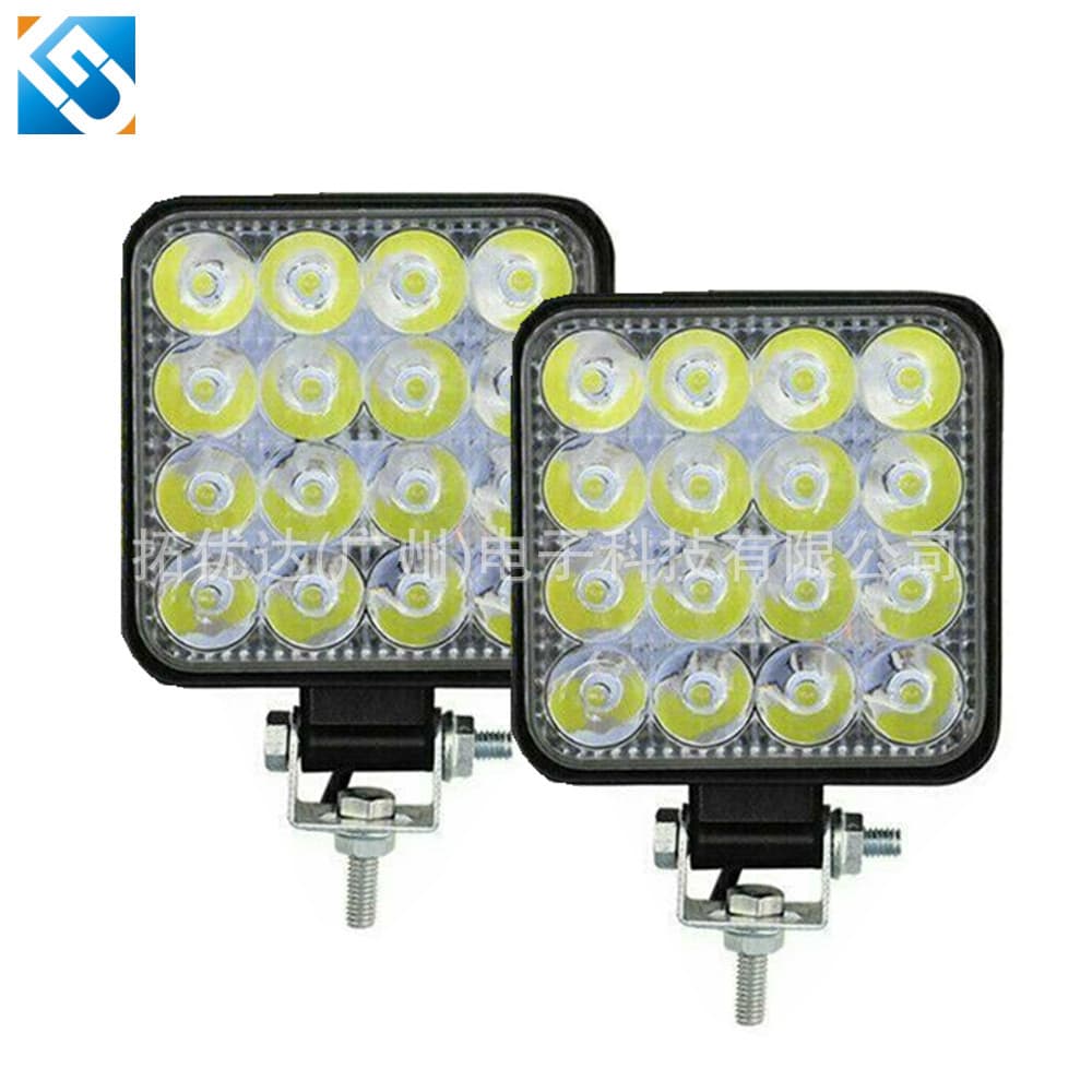 Car LED Work Lamp 3/4 Inch 16LED 48W Off-Road Engineering Vehicle Spotlight Auxiliary Fog Lamp Automotive Accessories