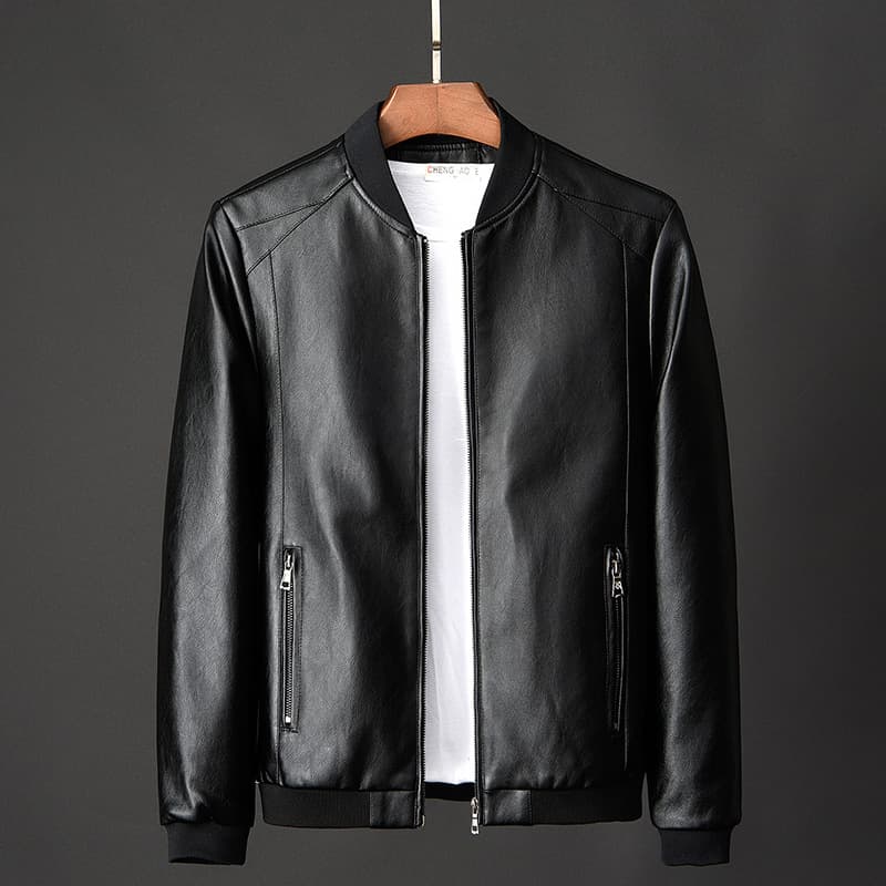2023 New Men's Leather Jacket Casual Outwear Korean Style Trendy Slim Fit Youth Spring Autumn Motorcycle Coat