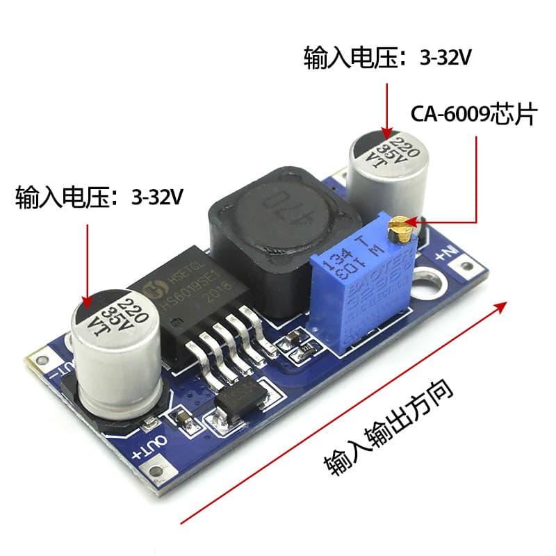 CA-6009 DC-DC Boost Module Power Module Adjustable Output Super LM2577 Voltage Regulator Module