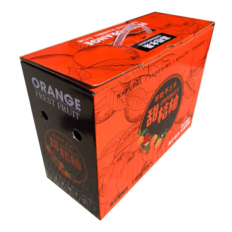Sweet Tangerine Pomelo Corrugated Gift Box Laminated Fruit Packaging Box Pomelo Carton E-commerce Express Gift Box Extra Sturdy Handle