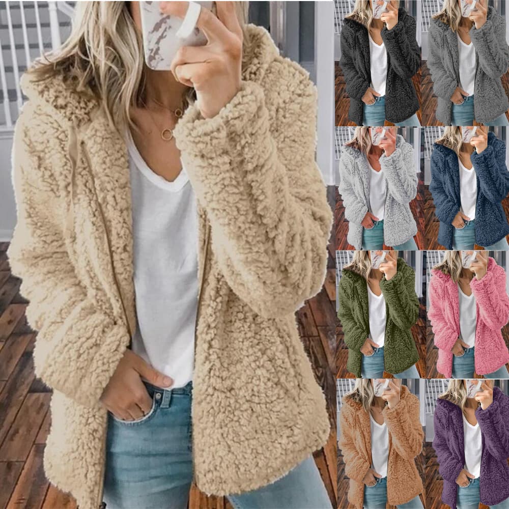 2026 Amazon Wish European and American Cross-Border Foreign Trade New Women's Clothing Hooded Woolen Autumn and Winter Tops and Jackets