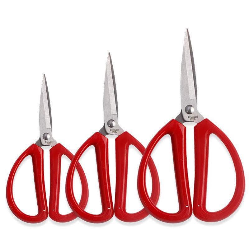 Red-handled stainless steel household scissors, office scissors, hand sewing scissors, civilian paper cutting and stationery scissors wholesale.