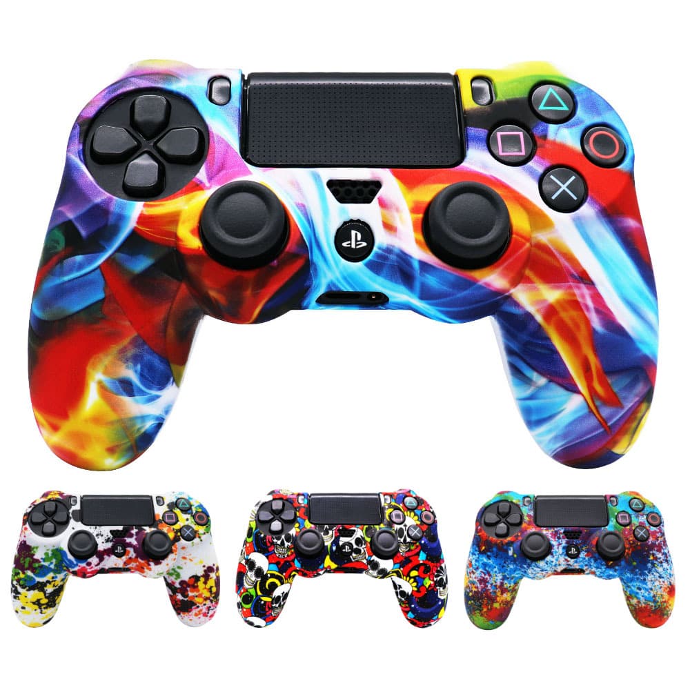 New PS4 Silicone Case Camouflage Controller Cover PS4 Camouflage Watermark Protective Case Spray Paint Grip Watercolor Cover