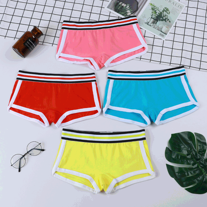 Women's Low-Waist Breathable Anti-Peep Women's Base Pants Boxer Briefs Sports Comfort Solid Color Cotton Four-Corner Underwear
