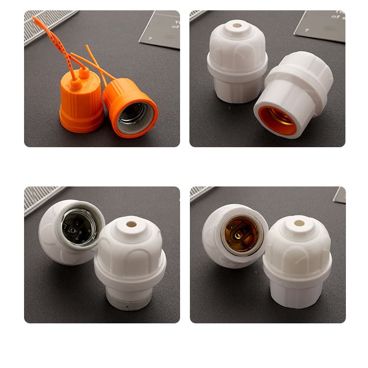 Ceramic Waterproof Lamp Holder E27 Screw Base Suspension Type High Power Rosette Lamp Holder Waterproof and Moisture-Proof