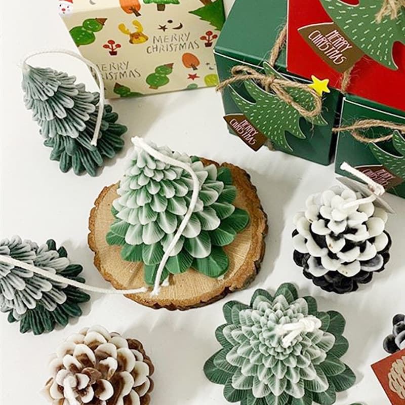Christmas Tree Candle Silicone Mold Aromatherapy Plaster Mold Handmade DIY Christmas Tree Silicone Mold 3D Mold