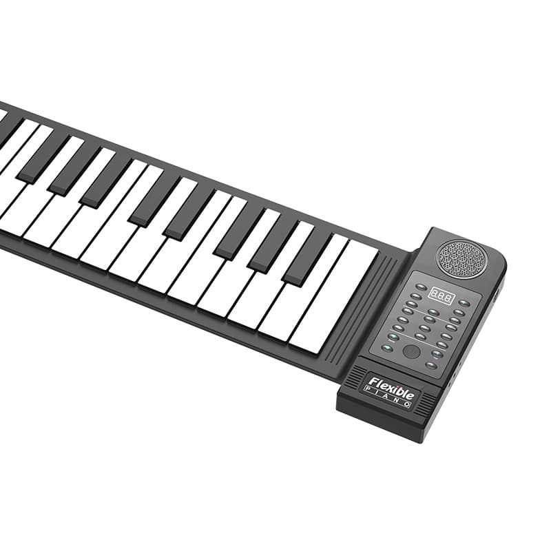 61-Key Roll-Up Piano Thickened Foldable Piano with Weighted Feel Portable Roll Piano for Beginners Keyboard