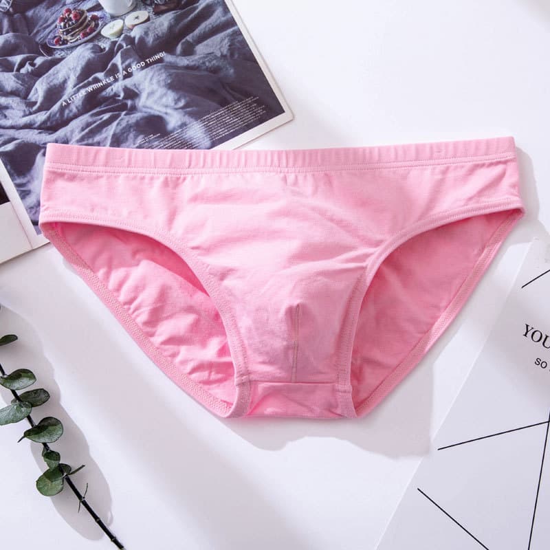 Men's Cotton Solid Color Low-Rise Briefs, Sexy, Breathable, Adult Underwear, Cross-Border Stock Direct Supply