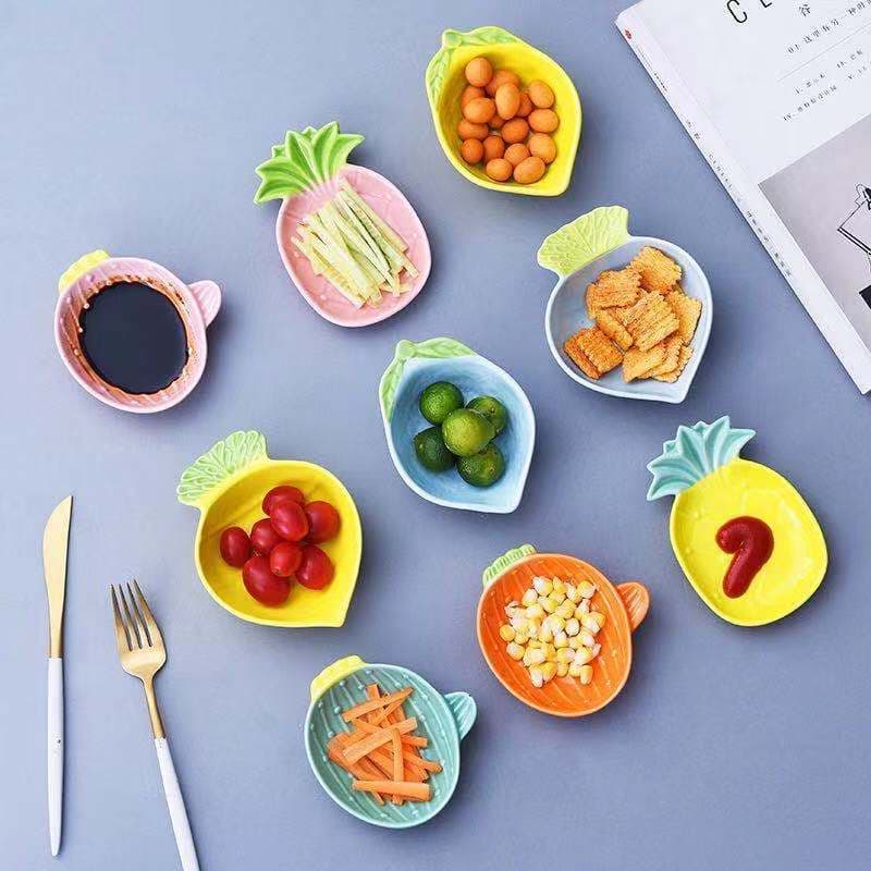 Cross-border fruit-shaped small condiment dishes and bowls, kindergarten children's bowls, seasoning dishes, ceramic dishes, household pet bowls