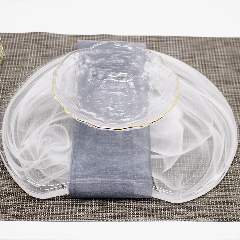 Irregular Shaped Sashimi Western Plate Japanese Ink Wash Glass Dinner Plate Small Snack Glass Fruit Plate Western Plate