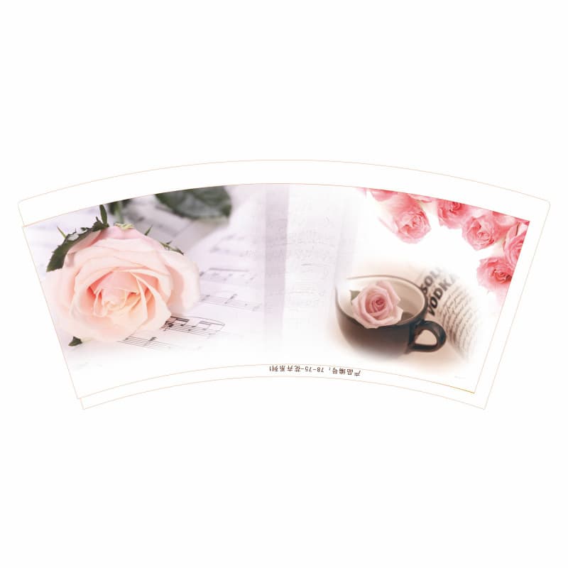 Commercial paper cup sheet material, paper bowl fan-shaped sheet, cup paper, coated paper, printed with different logos as required by customers