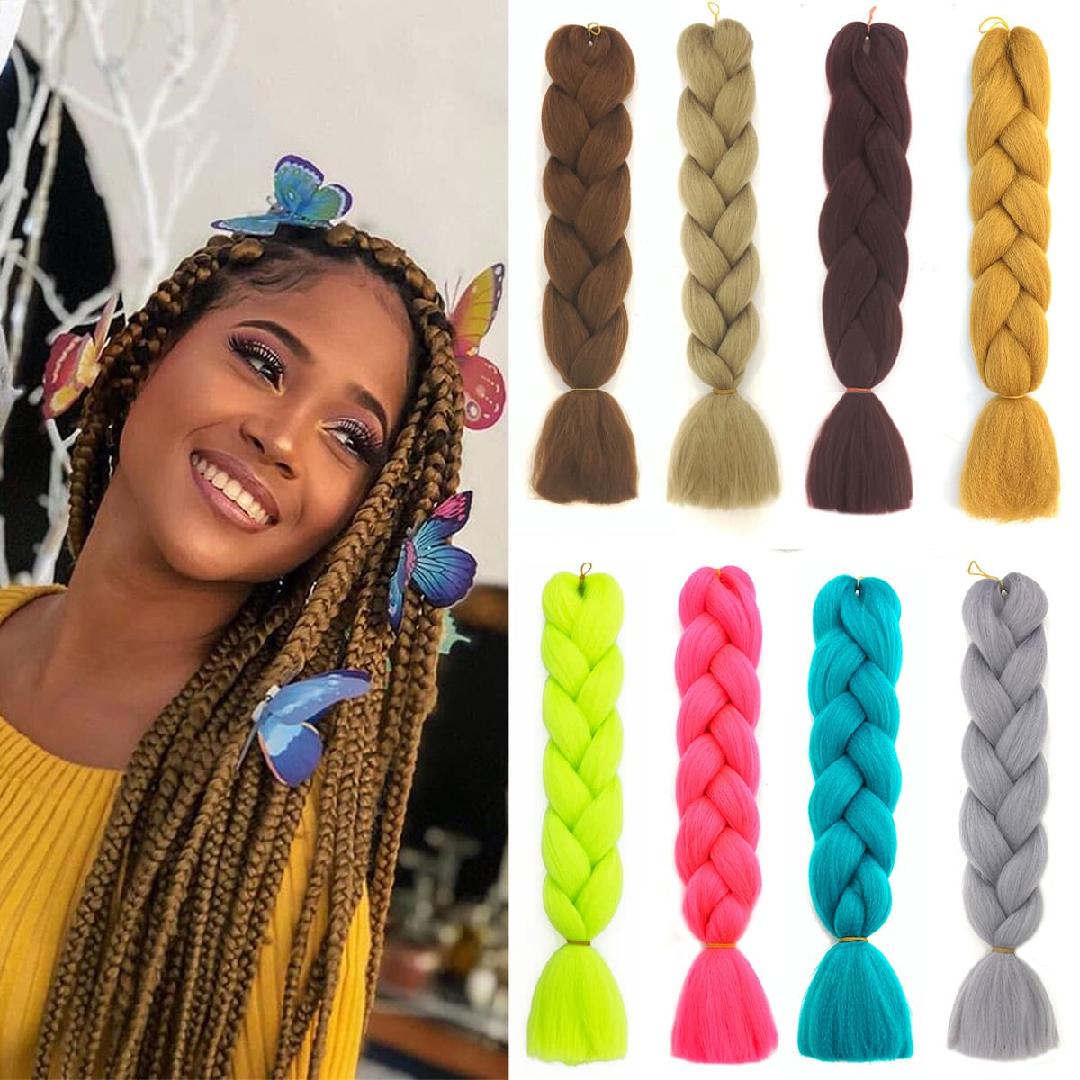 African Dreadlocks Synthetic Large Braids Long Hair Wig for Women Solid Color Braid Hair Dreadlocks