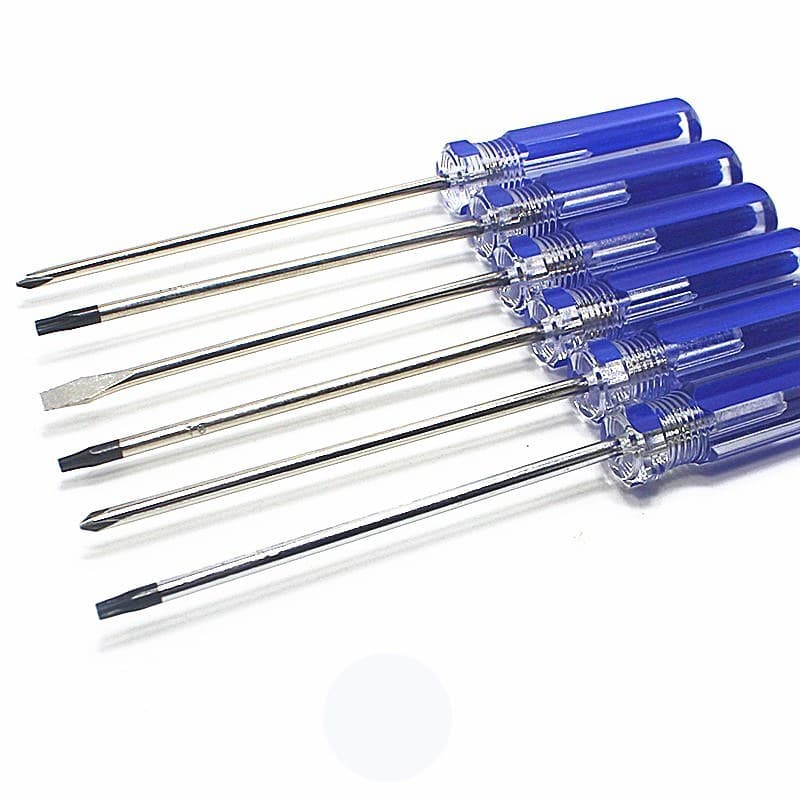 Manufacturer supplies 3mm crystal handle Phillips and flathead screwdrivers for disassembling and hardening game consoles, with external hex screwdrivers and holes.