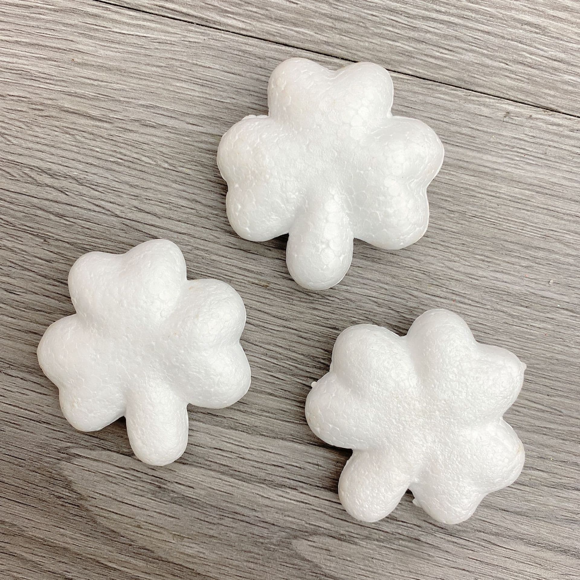 Foam Clover Polystyrene Lucky Clover White Base Hairband Decoration 5cm Factory Direct