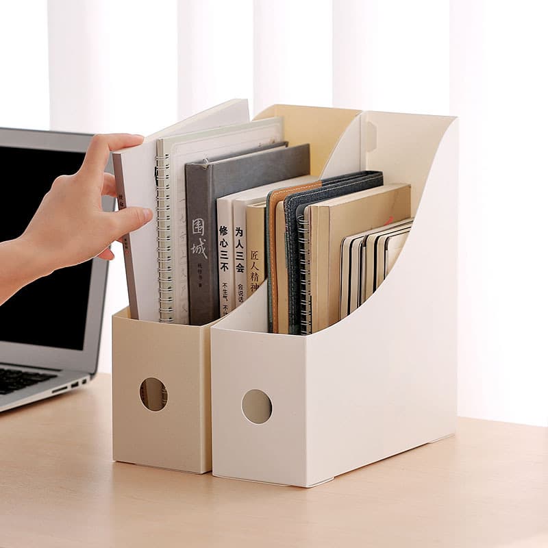 Desktop File Organizer Plastic Book Stand Office Supplies Document Storage Box Student Use Materials Sorting Rack