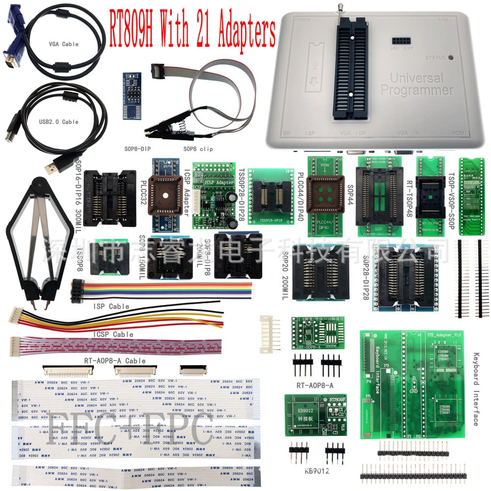 RT809H With 21 Adapters Burner iFix Love Repair RT809H Programmer