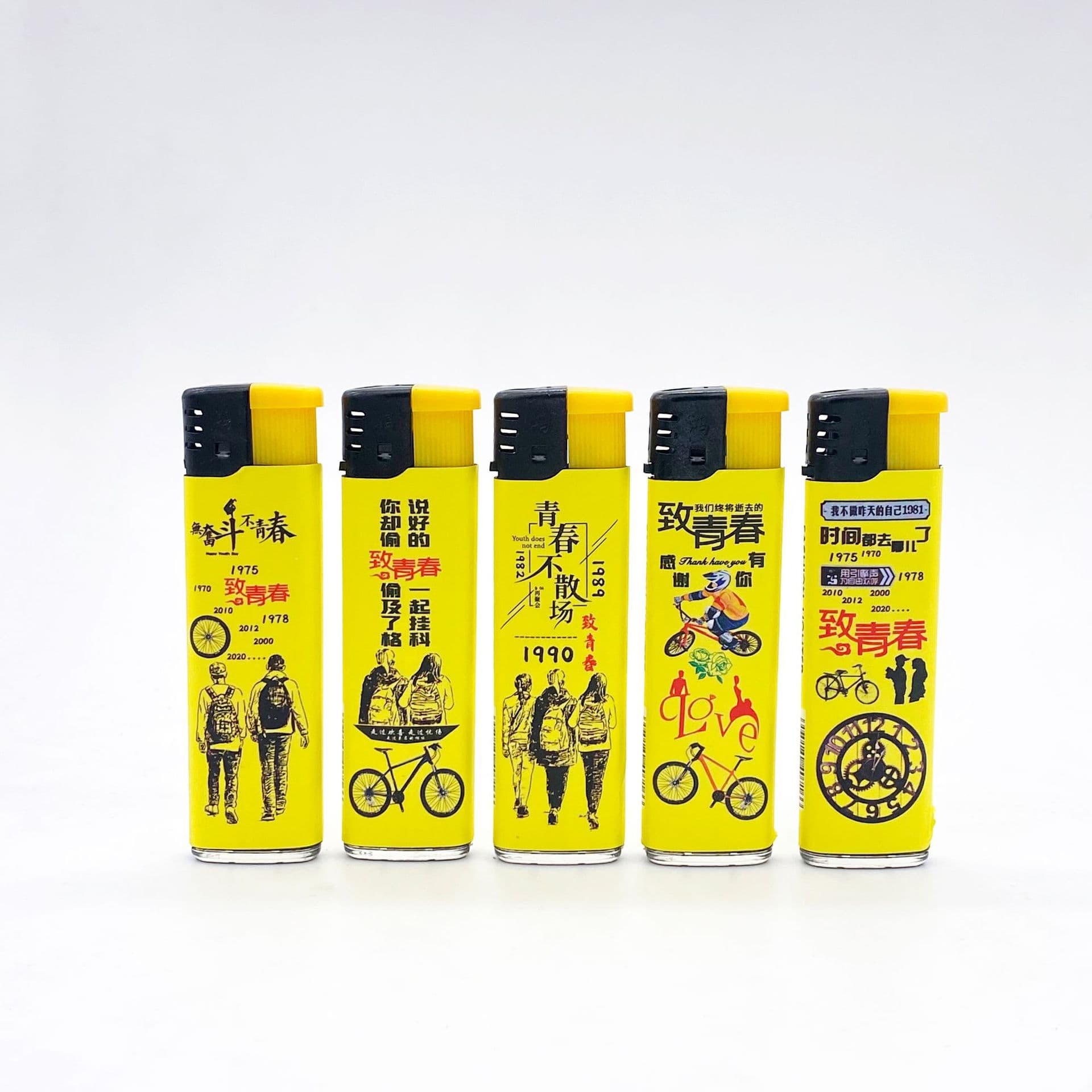 Hengzheng Lighter Wholesale Factory Stock Creative Wrapped Paper Classic Fashion 909 Plastic Disposable Flame Lighter