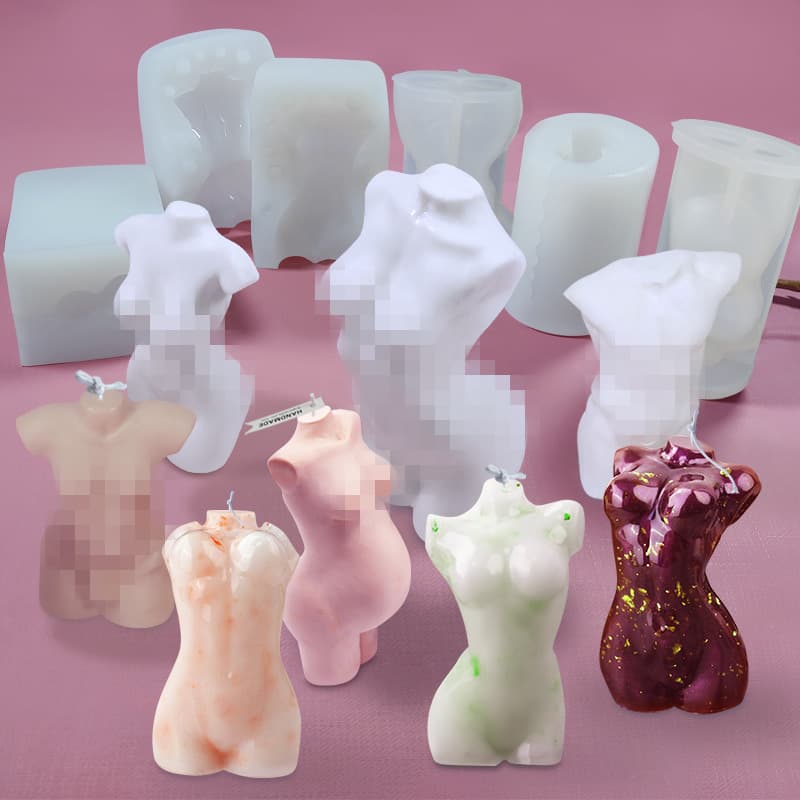 Wenxin human body silicone mold DIY diffuser stone scented candle mold ins style portrait plaster candlestick abrasive tool