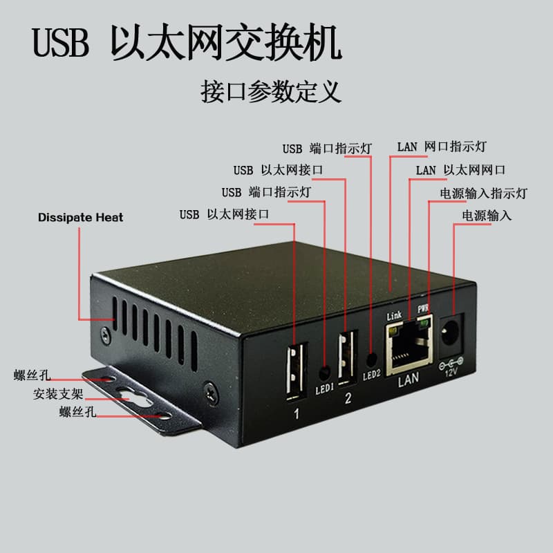 2+1 Network USB Switch Compatible with Apple and Android Phones for Wired Charging and Simultaneous Internet Without WiFi Data