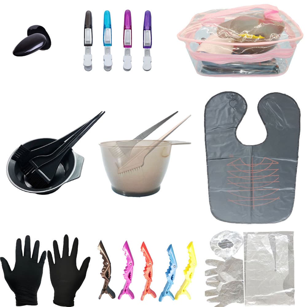 Hair Dye Tool Set - Bowl, Cape, Brush, and Disposable Salon Accessories