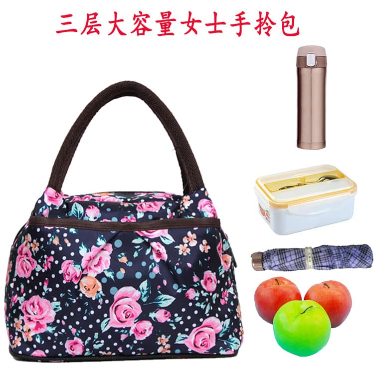 Thickened three-layer waterproof Oxford cloth handbag lunch bag lunch box bag portable small cloth bag shopping bag women's bag