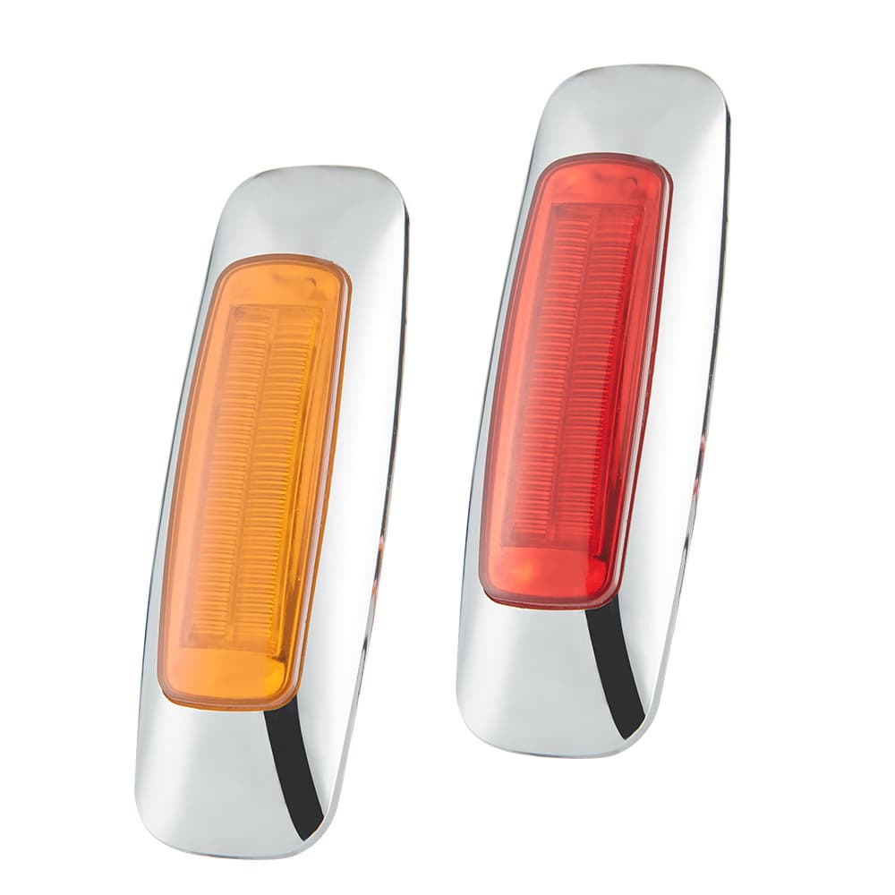 Factory 8-LED Chrome Trim Light Side Tail Light 12-24V Steady On/Strobe for Trucks Amazon MK-088