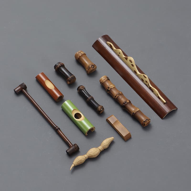 Handmade Chinese Style Bamboo Whips Chopsticks Rests Spoon Pillows Calligraphy Brush Holder Tea Ceremony Accessories