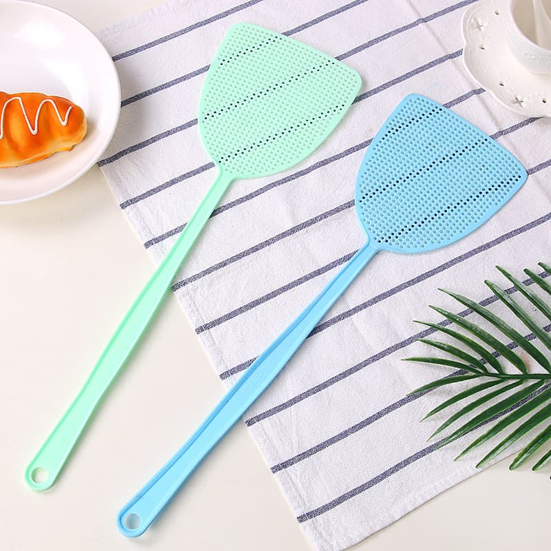Household Summer Plastic Fly Swatter, Durable Mesh Surface Long Handle Manual Fly and Mosquito Swatter