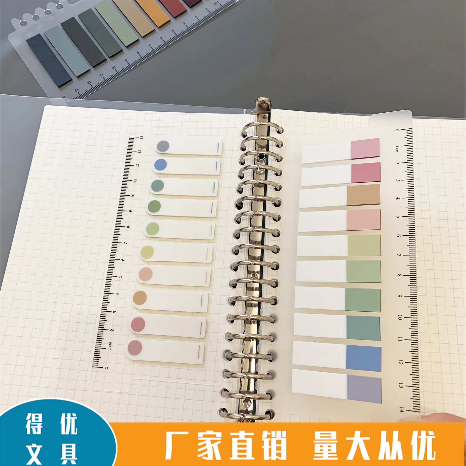 Manufacturer's spot PET loose-leaf Morandi sticky note index sticker note paper N times sticker color sticky note fluorescent