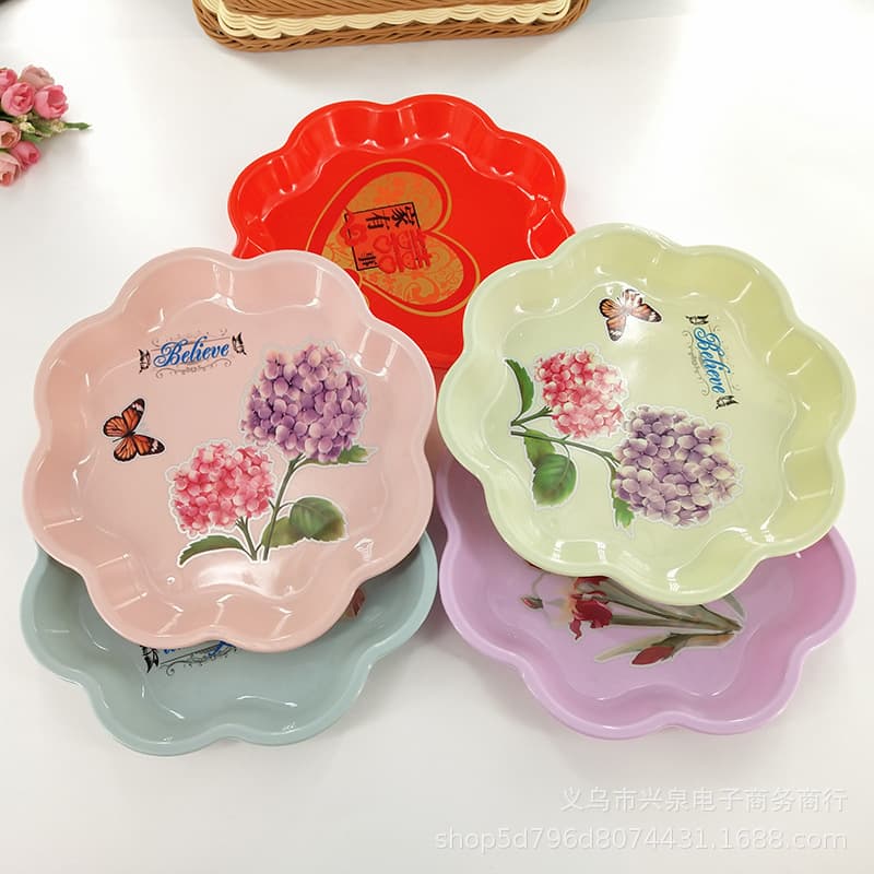 Lace Plate Lace Fruit Tray Printed Fashion Fruit Tray Candy Tray Snack Tray Floral Fruit Tray 1 Yuan 2 Yuan Source