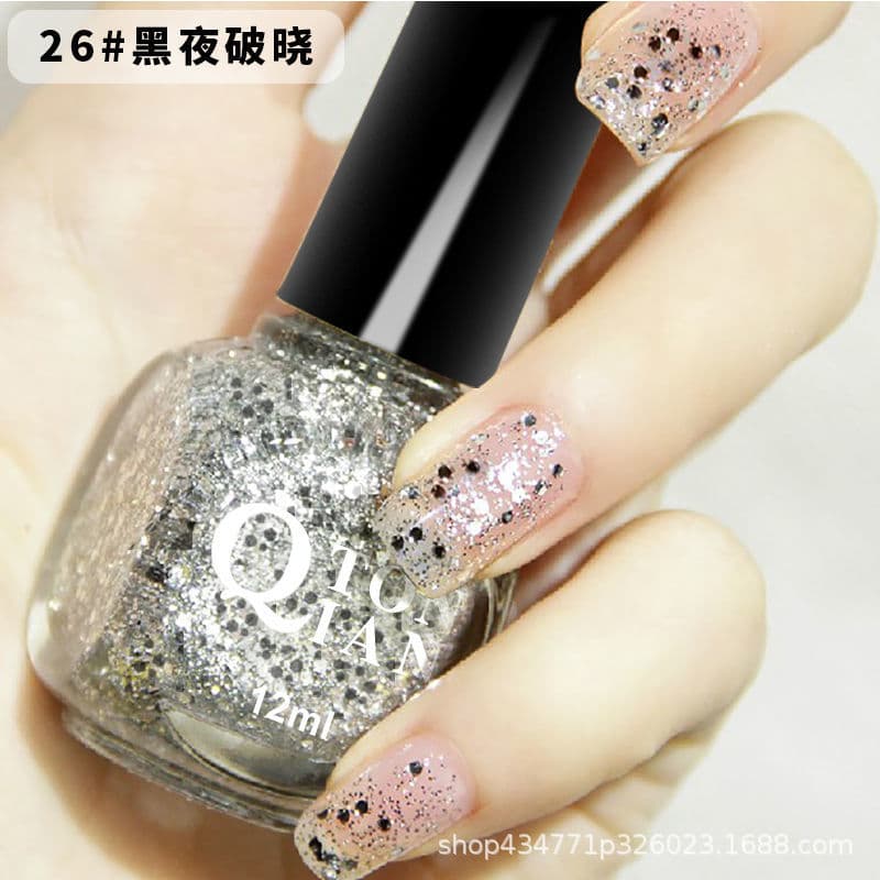 62-Color Trendy New Oil-Based Nail Polish, No UV Lamp Required, Non-Peelable, Flattering Bean Paste Orange Pumpkin Color for Autumn and Winter