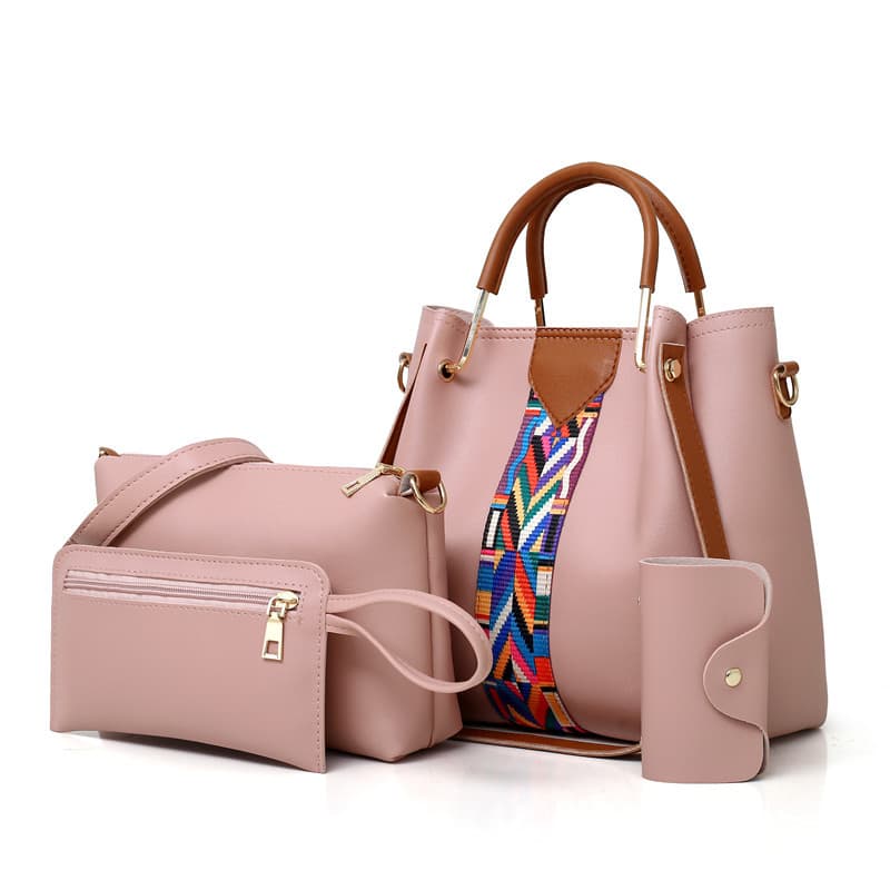 Fashionable Women's Handbag Set 2023 New Style Mother-child Handbags Single Shoulder Slant Cross Bucket Bags Leather Goods