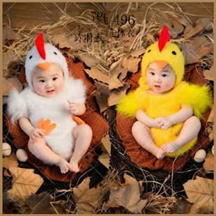 Children's Photography Costume, Studio Theme Chick Prop Outfit for 100-Day Baby, Creative Outfit for Newborn and First Birthday