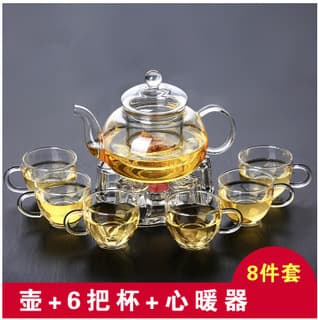 High Borosilicate Glass Tea Set with Fruit/Herbal Teapot, Complete Filter Gongfu Brewing Set for Home Use