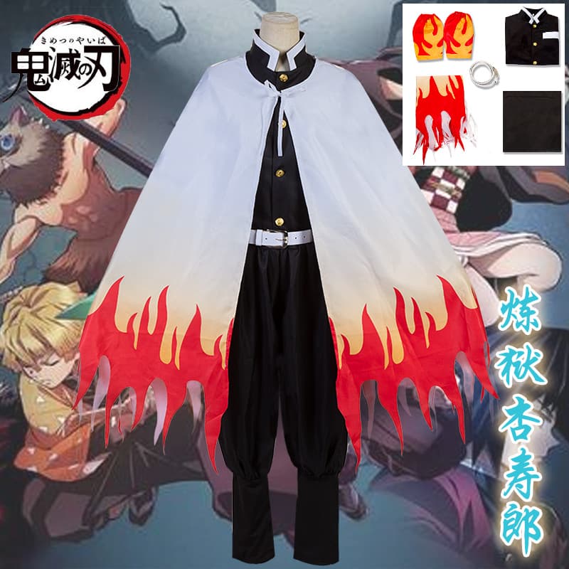 In Stock Demon Slayer Cosplay Costume Kyojuro Rengoku Demon Slayer Corps Japanese Style Uniform Muzan Kibutsuji Cosplay Outfit Men