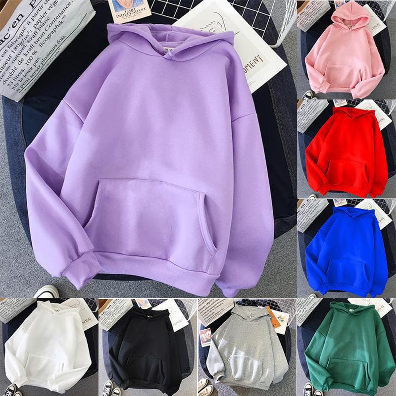 Cross-border 2026 Amazon ebayWISH cross-border independent station eBay women's blank solid color hoodie sweatshirt