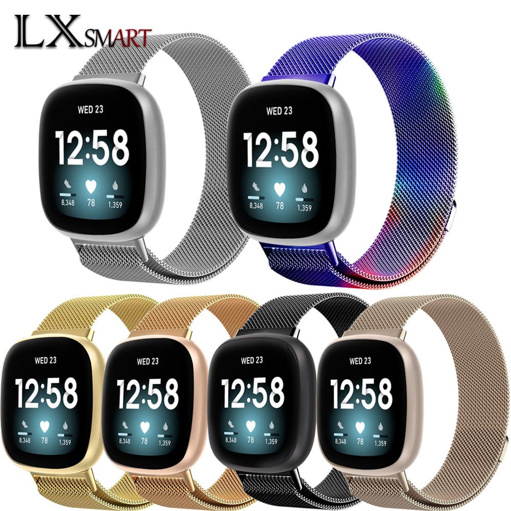 Compatible with Fitbit Versa 3/4 Watch, Versa 3 Milanese Magnetic Loop Stainless Steel Band