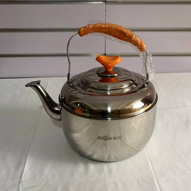 Stainless steel whistling kettle for household gas stoves, large capacity "Apple" design whistling hot water kettle with magnetic base.